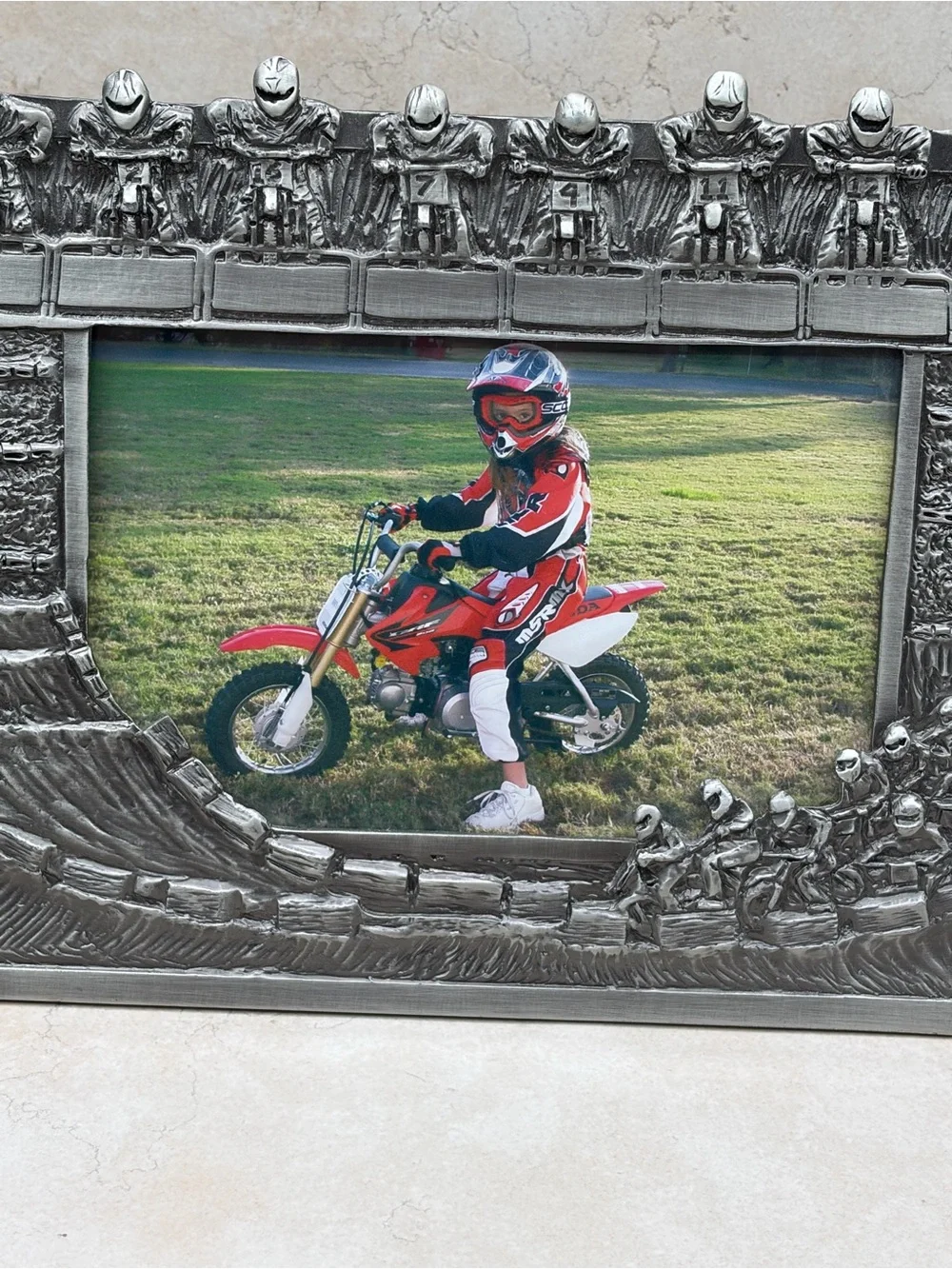 2003 Vintage Off The Hook Heavymetal 4x6 Picture Frame Motocross 3-D